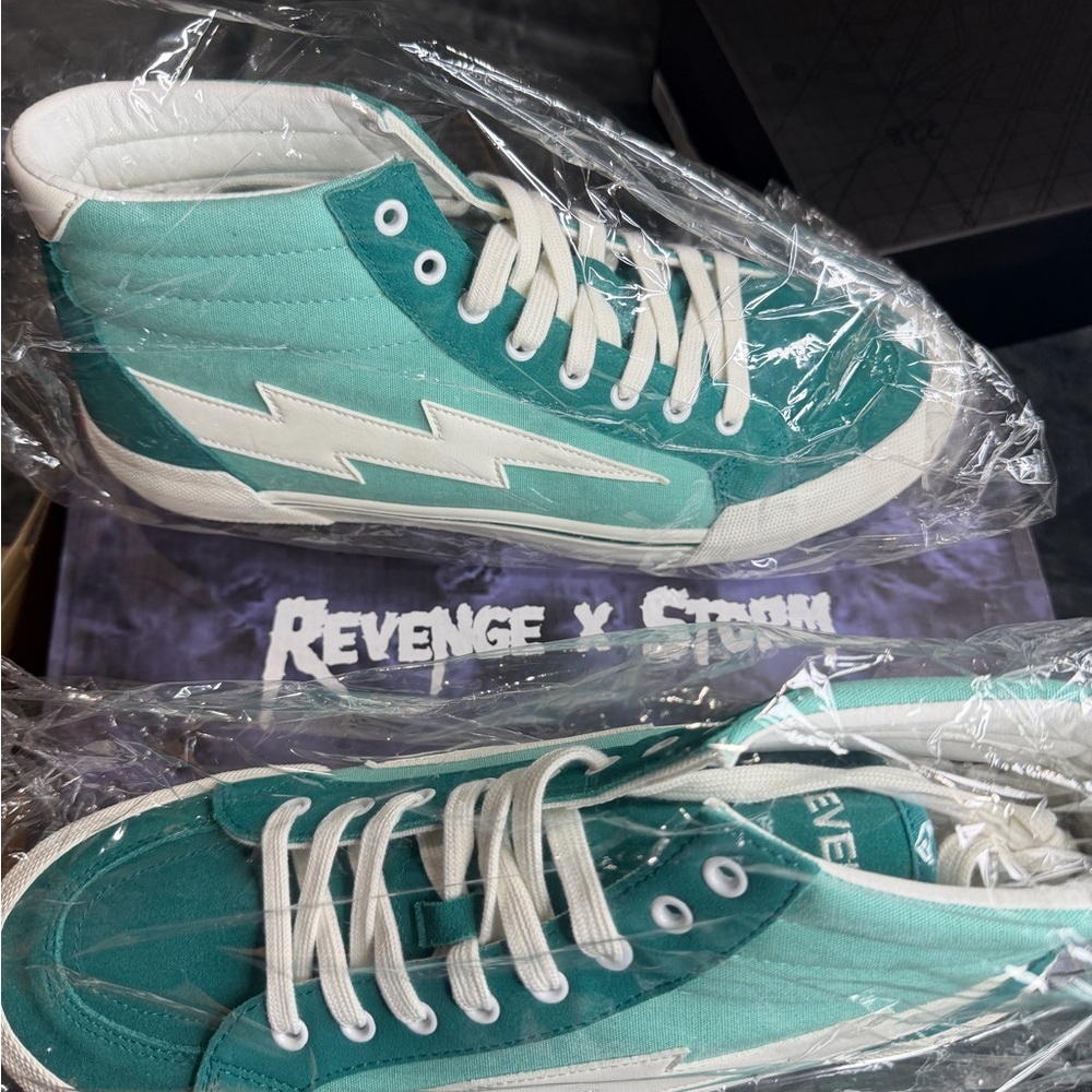 Revenge X Storm High-Top Sneakers - Teal and White - Picture 2 of 3